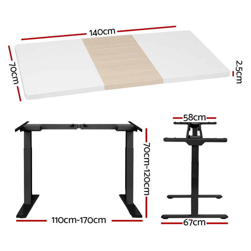 P&F ZennHome Standing Desk Motorised Electric Dual Motor 140cm