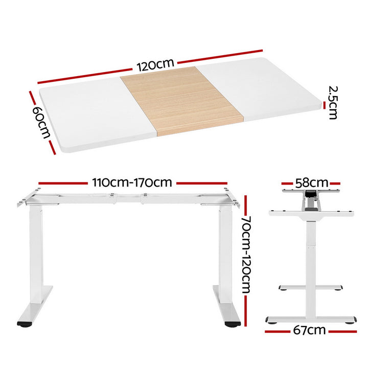 P&F ZennHome Standing Desk Motorised Dual Motor 120CM