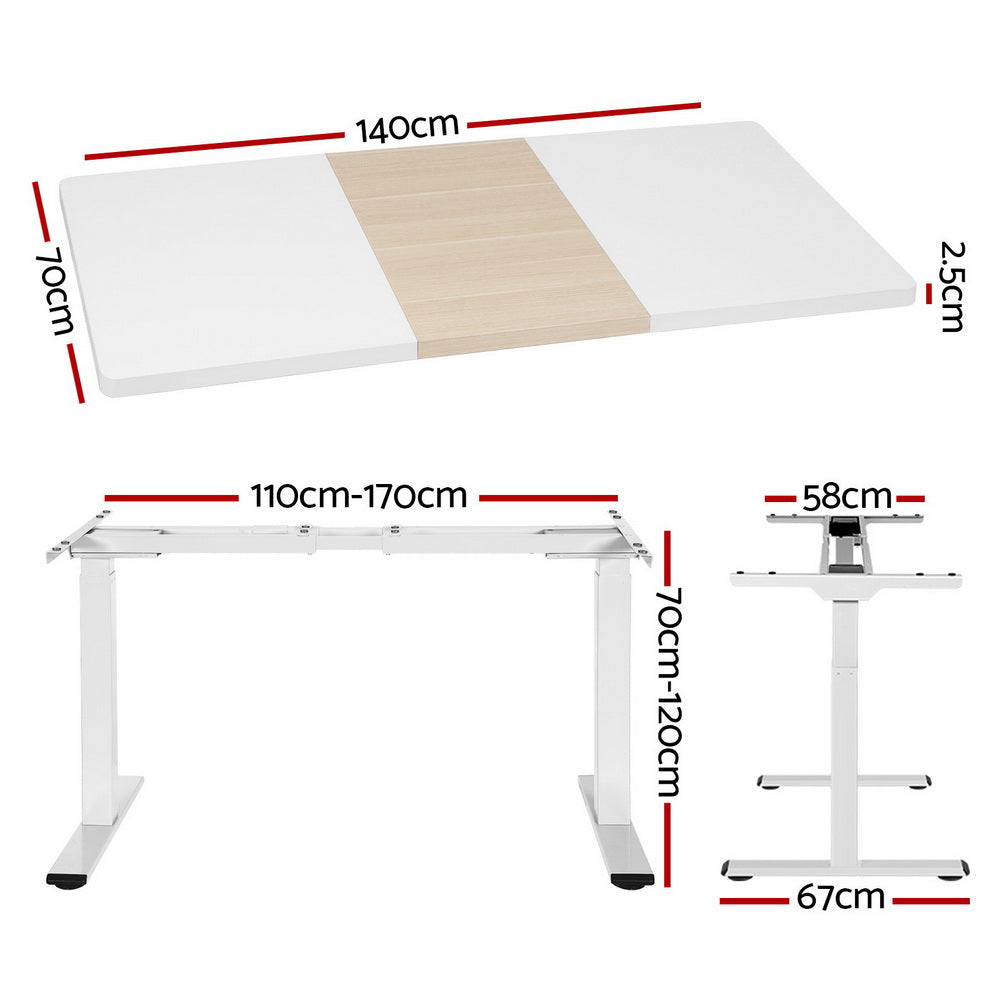 P&F ZennHome Standing Desk Motorised Dual Motor 140CM