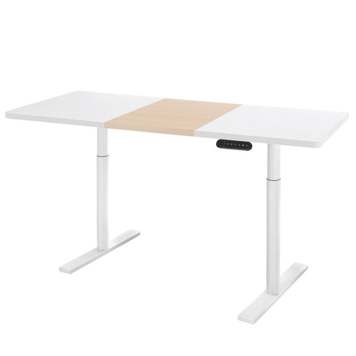 P&F ZennHome Standing Desk Motorised Electric Dual Motor 140CM White Pine