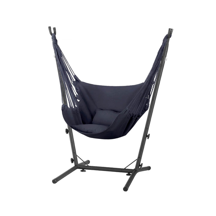 P&F ZennHome Hammock Chair Outdoor Camping Hanging with Stand Grey