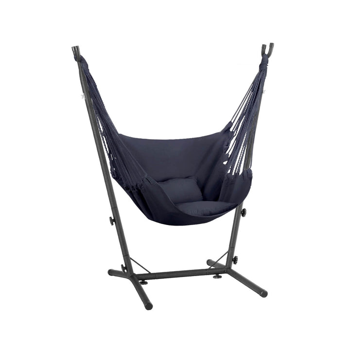 P&F ZennHome Hammock Chair Outdoor Camping Hanging with Stand Grey
