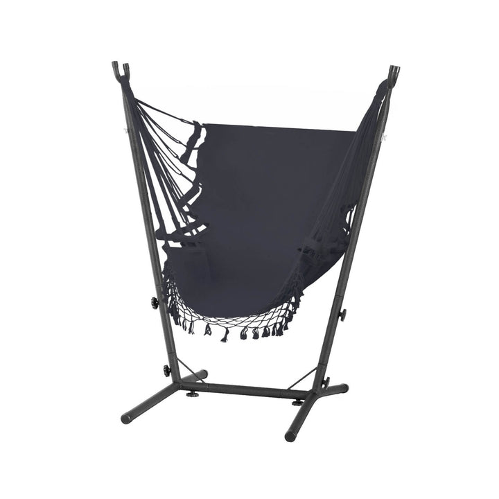 P&F ZennHome Hammock Chair Outdoor Camping Hanging with Stand Grey