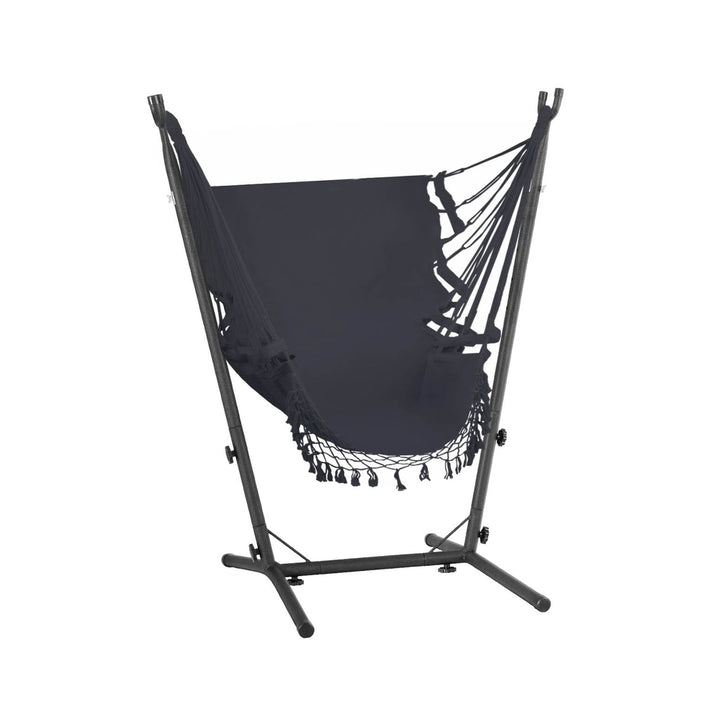 P&F ZennHome Hammock Chair Outdoor Camping Hanging with Stand Grey
