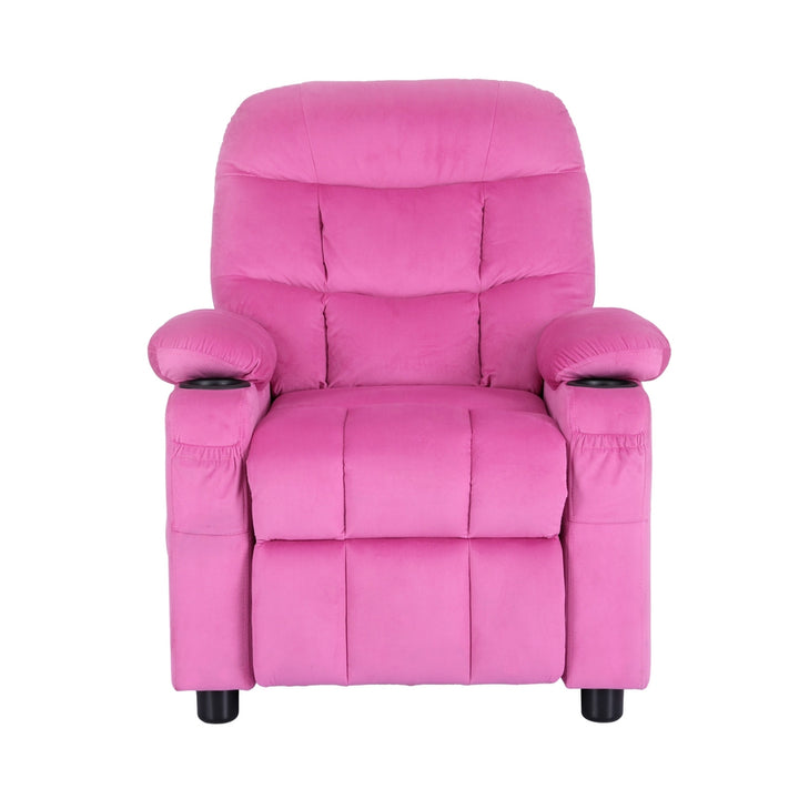 P&F KidZee Kids Recliner Chair Pink Velvet Sofa Lounge Couch Children Charis Armchair