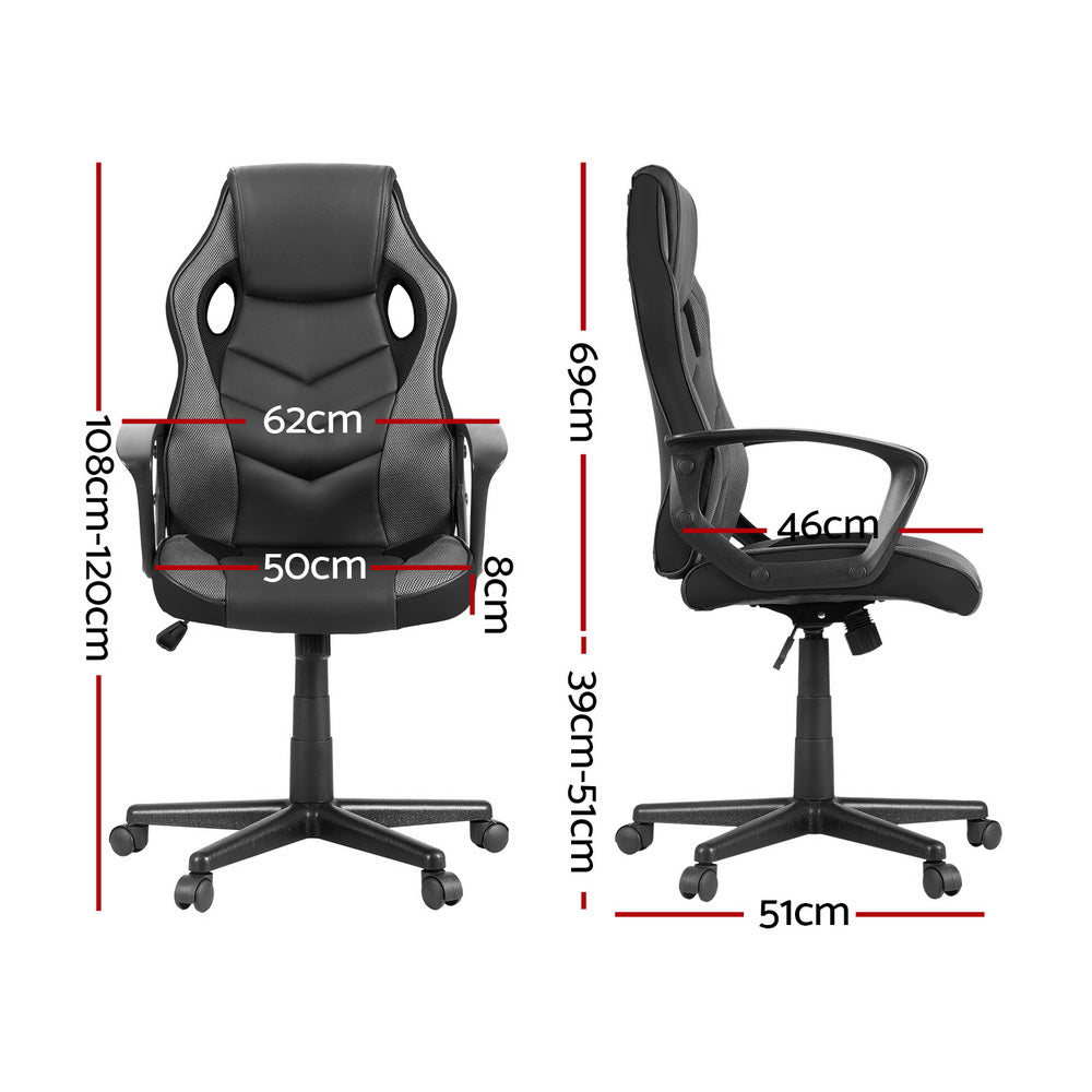 P&F ZennHome Gaming Office Chair Computer Chairs Grey