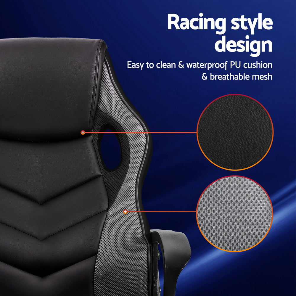 P&F ZennHome Gaming Office Chair Computer Chairs Grey