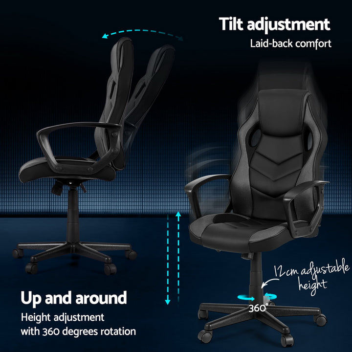 P&F ZennHome Gaming Office Chair Computer Chairs Grey