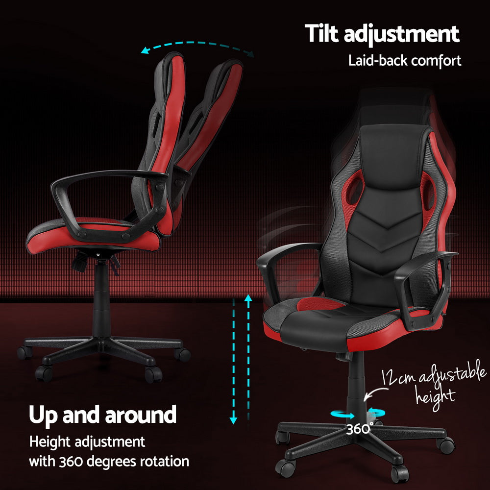 P&F ZennHome Gaming Office Chair Computer Chairs Red