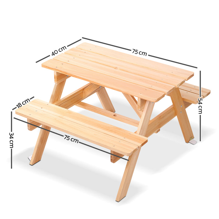 P&F KidZee Kids Outdoor Table and Chairs Picnic Bench Set Children Wooden