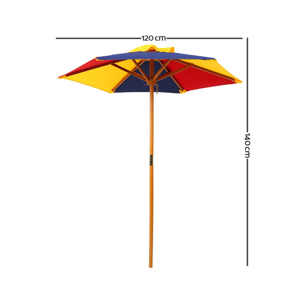 P&F KidZee Kids Wooden Picnic Table Set with Umbrella