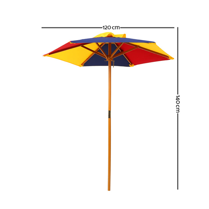 P&F KidZee Kids Wooden Picnic Table Set with Umbrella