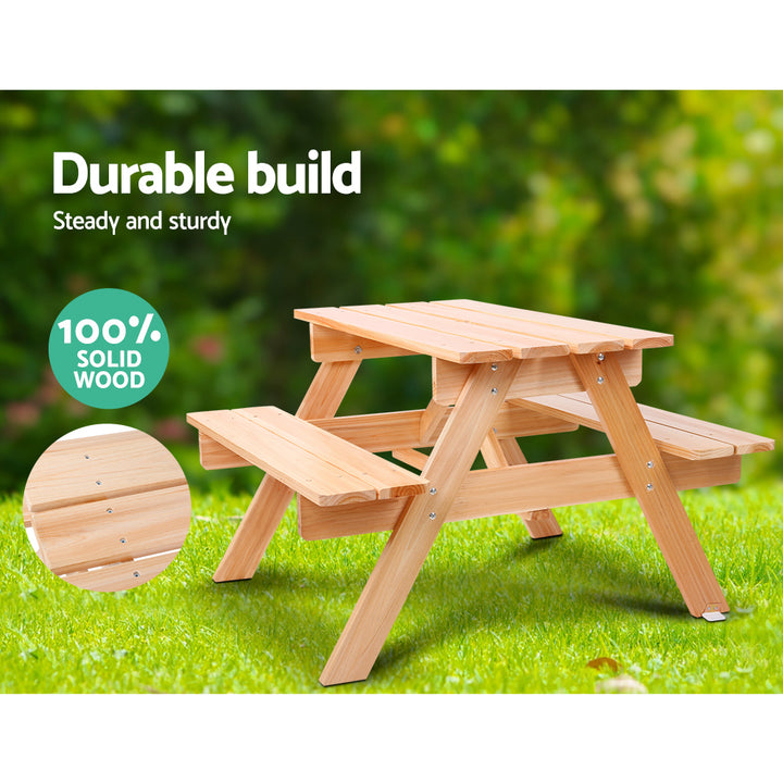 P&F KidZee Kids Wooden Picnic Table Set with Umbrella