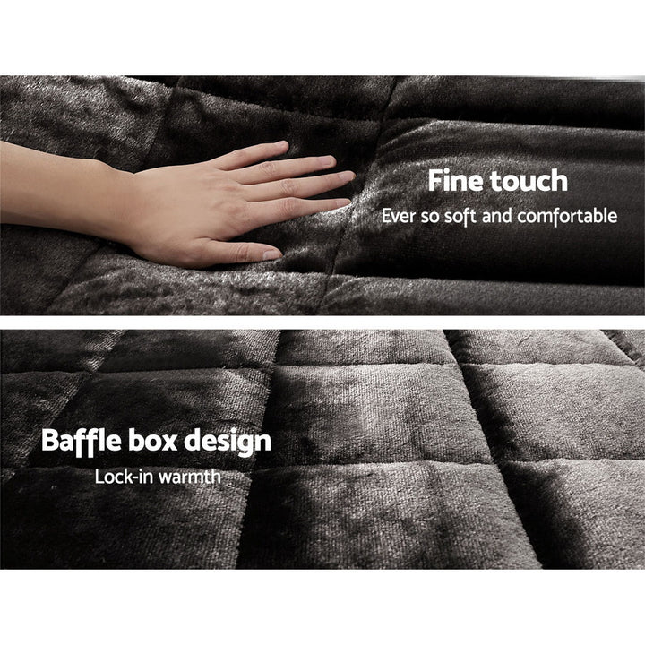 P&F SleepNice Bedding Faux Mink Quilt Charcoal Double