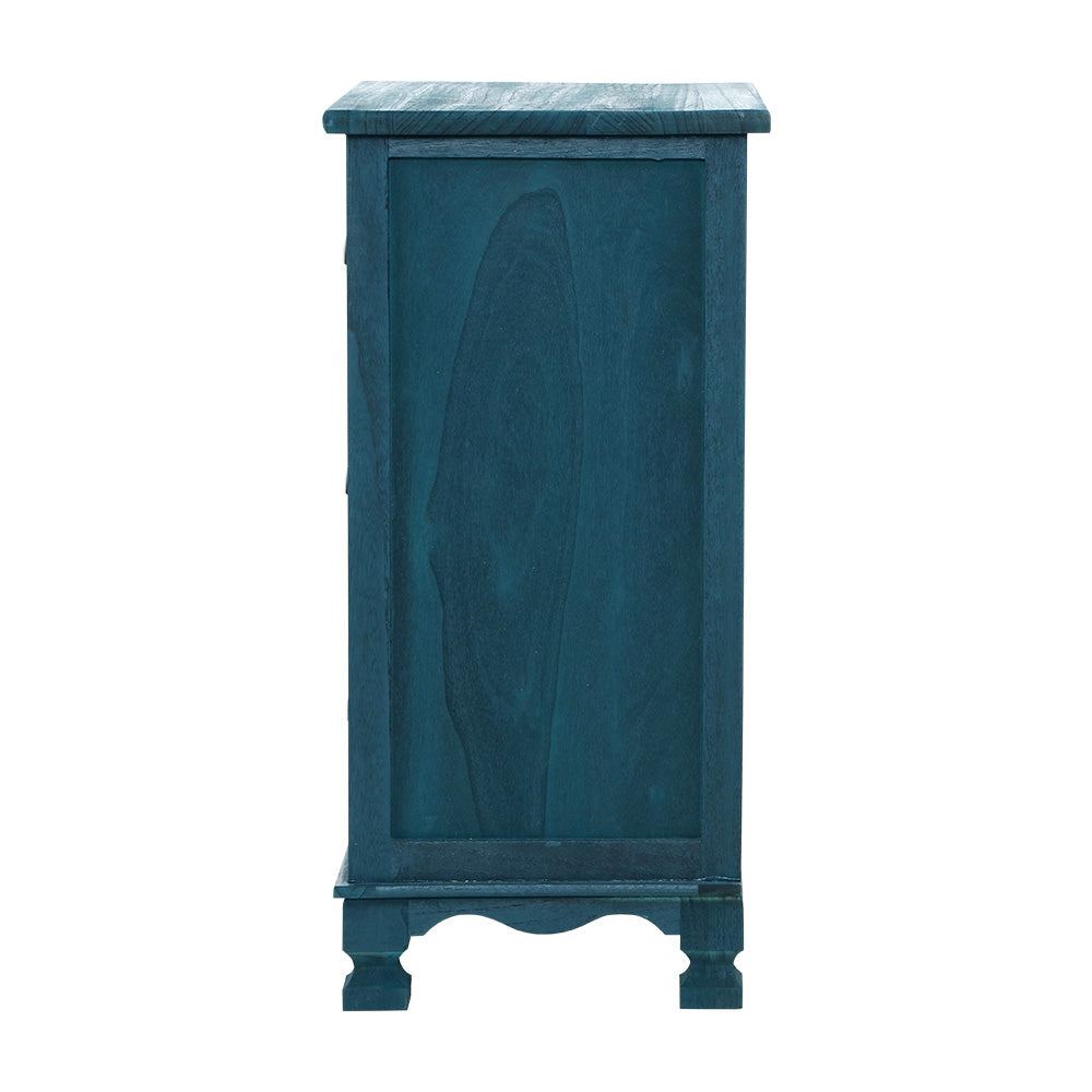 P&F SkyWay Bedside Table 3 Drawers Vintage - THYME Blue