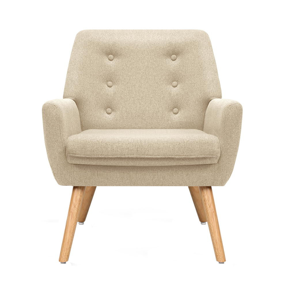 P&F ZennHome Fabric Dining Armchair - Beige