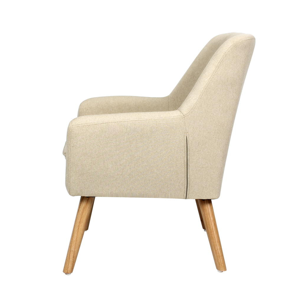 P&F ZennHome Fabric Dining Armchair - Beige