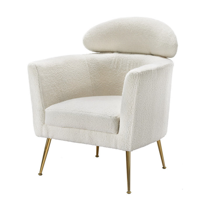 P&F ZennHome Armchair Boucle Fabric White Yeti