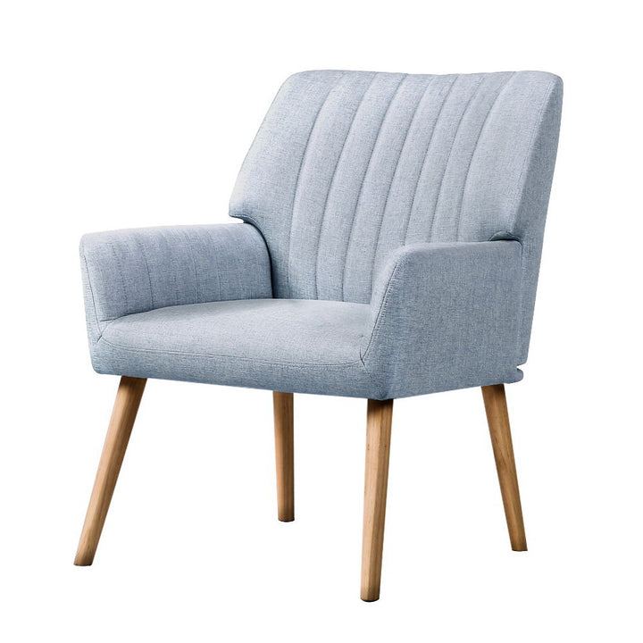 P&F ZennHome Armchair Fabric Blue Grey Sebastini