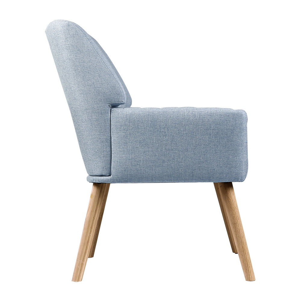 P&F ZennHome Armchair Fabric Blue Grey Sebastini