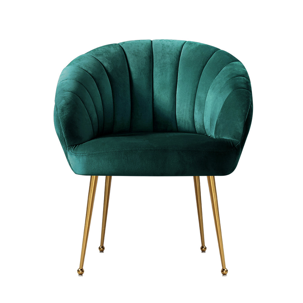 P&F ZennHome Armchair Velvet Green Eloise