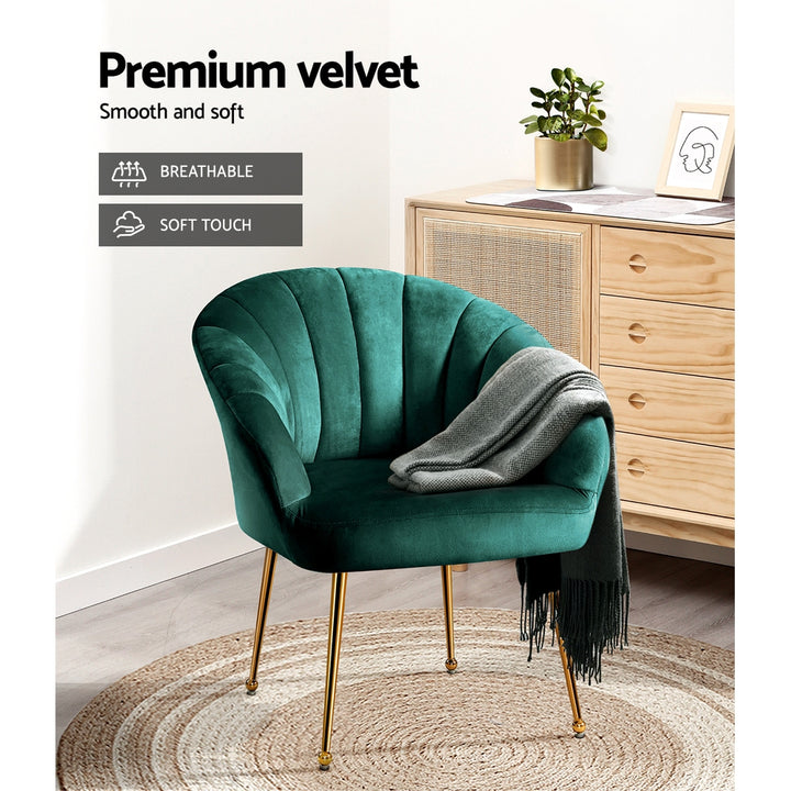 P&F ZennHome Armchair Velvet Green Eloise