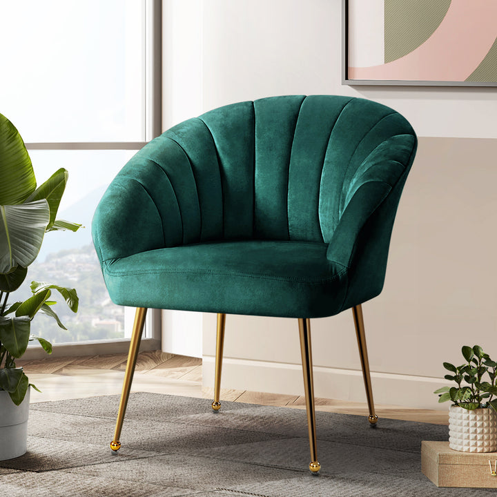 P&F ZennHome Armchair Velvet Green Eloise