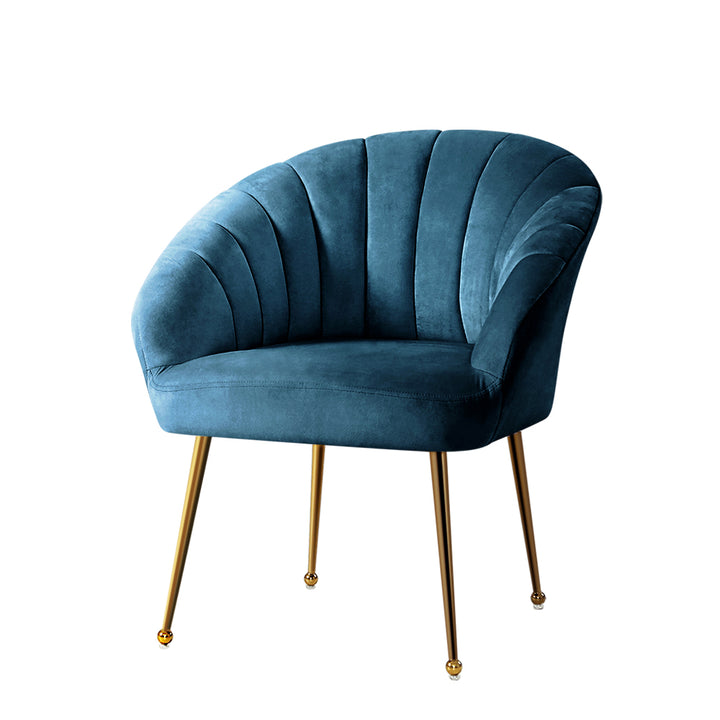 P&F ZennHome Armchair Velvet Blue Eloise