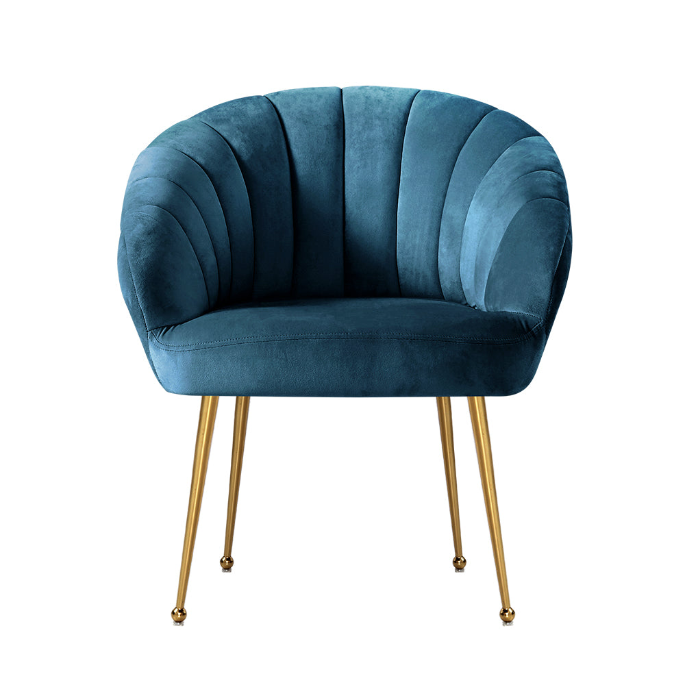 P&F ZennHome Armchair Velvet Blue Eloise