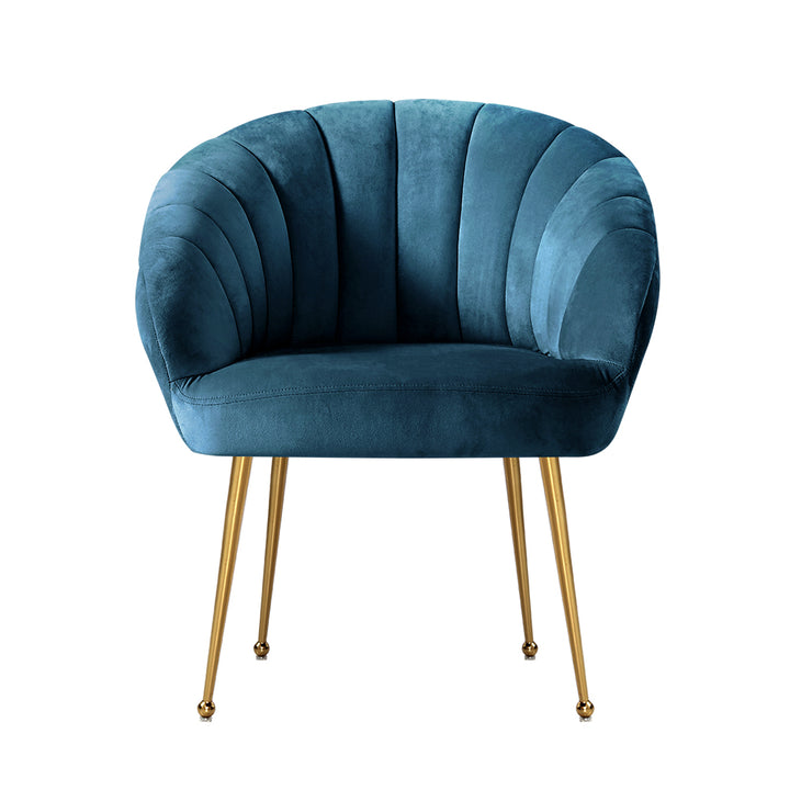 P&F ZennHome Armchair Velvet Blue Eloise