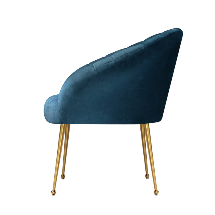 P&F ZennHome Armchair Velvet Blue Eloise