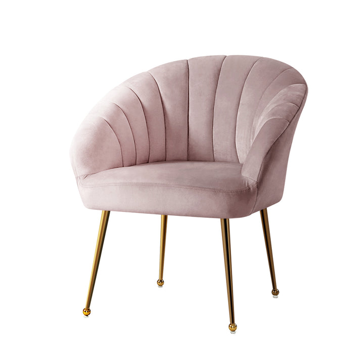 P&F ZennHome Armchair Velvet Pink Eloise