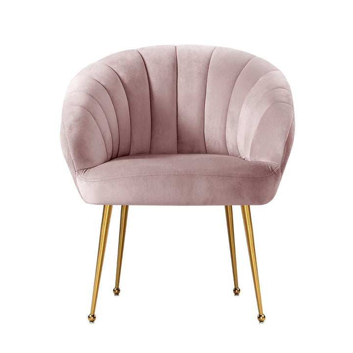 P&F ZennHome Armchair Velvet Pink Eloise