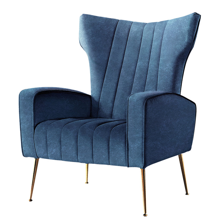 P&F ZennHome Armchair Navy Velvet Kate