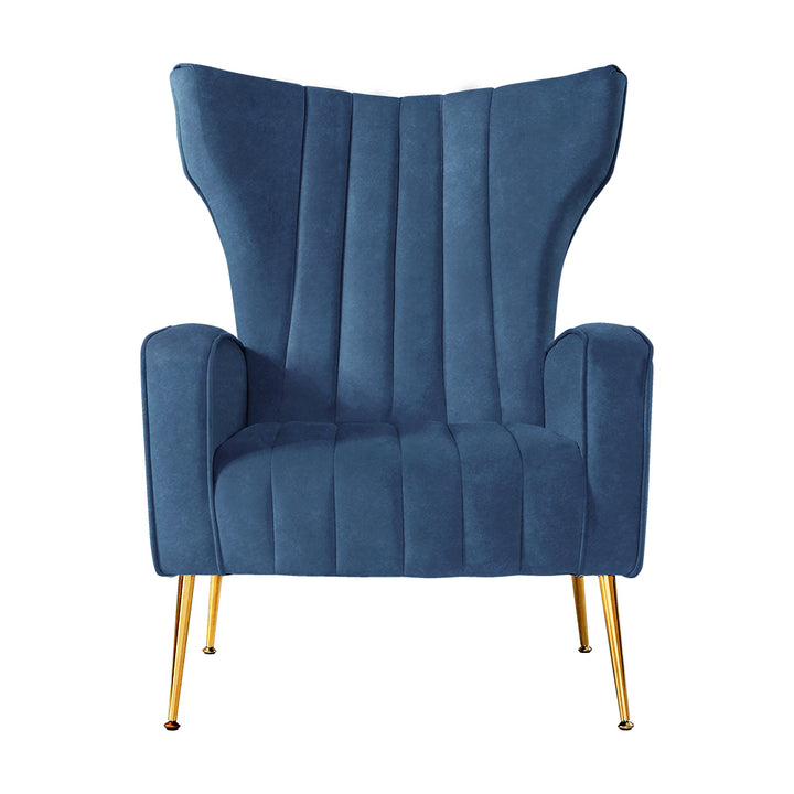 P&F ZennHome Armchair Navy Velvet Kate