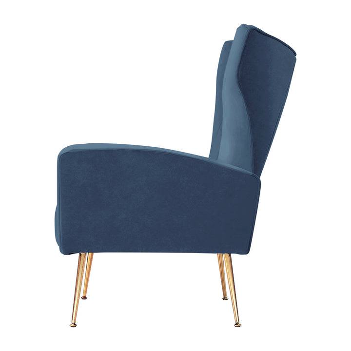 P&F ZennHome Armchair Navy Velvet Kate