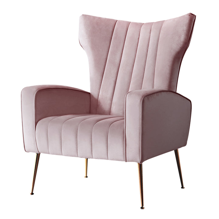 P&F ZennHome Armchair Pink Velvet Kate