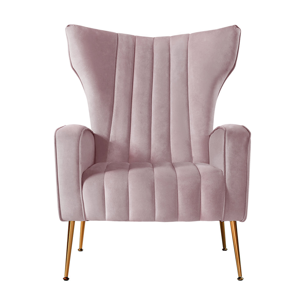 P&F ZennHome Armchair Pink Velvet Kate