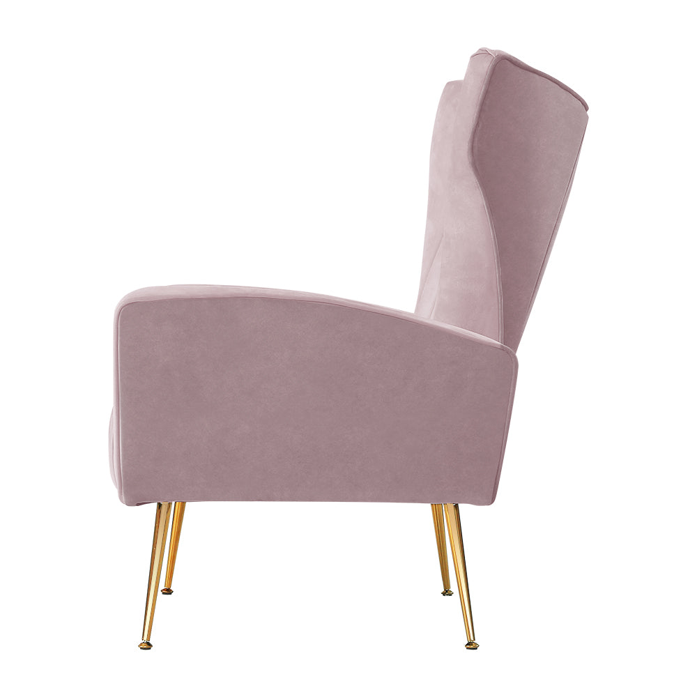 P&F ZennHome Armchair Pink Velvet Kate