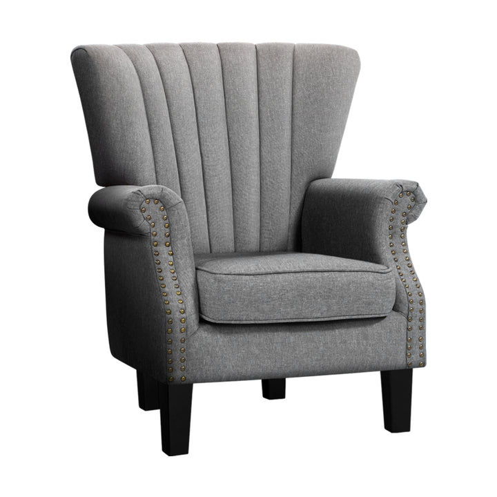 P&F ZennHome Armchair Wingback Grey Andrew