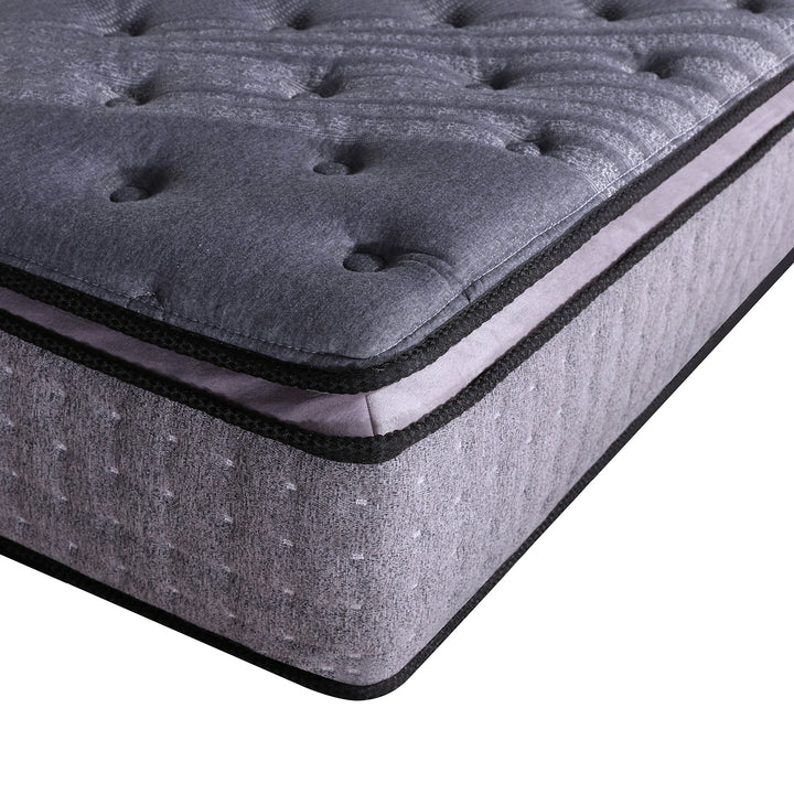 P&F Casa Decor Bamboo Charcoal Mattress Pocket Spring Pillowtop 5 Zone 32cm Depth - Queen - Charcoal