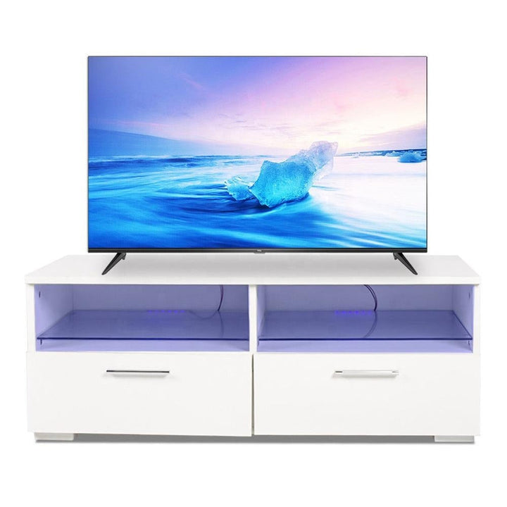 P&F SkyWay White TV Cabinet with LED lights with RGB remote control