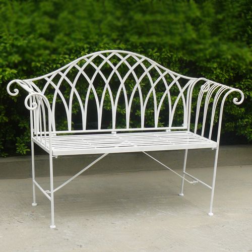 P&F ZennHome Antique White Dream Outdoor Bench