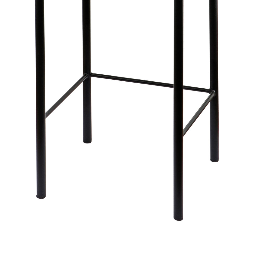 P&F ZennHome Bar Stool W/ High-density Foam Upholstered In PU Leather Sturdy Iron Frame In Black And Beige