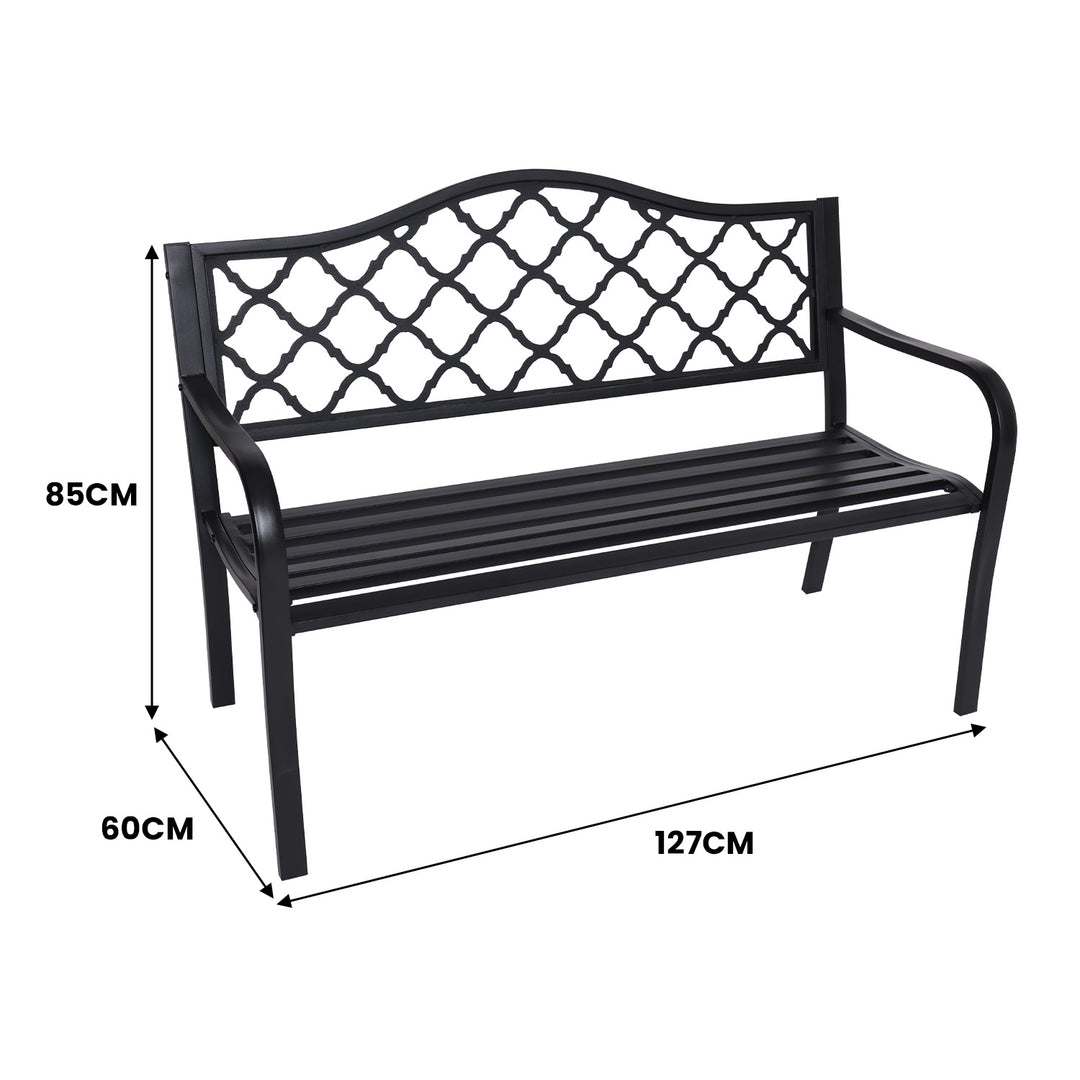 P&F ZennHome Steel Outdoor Garden Bench - Elegant