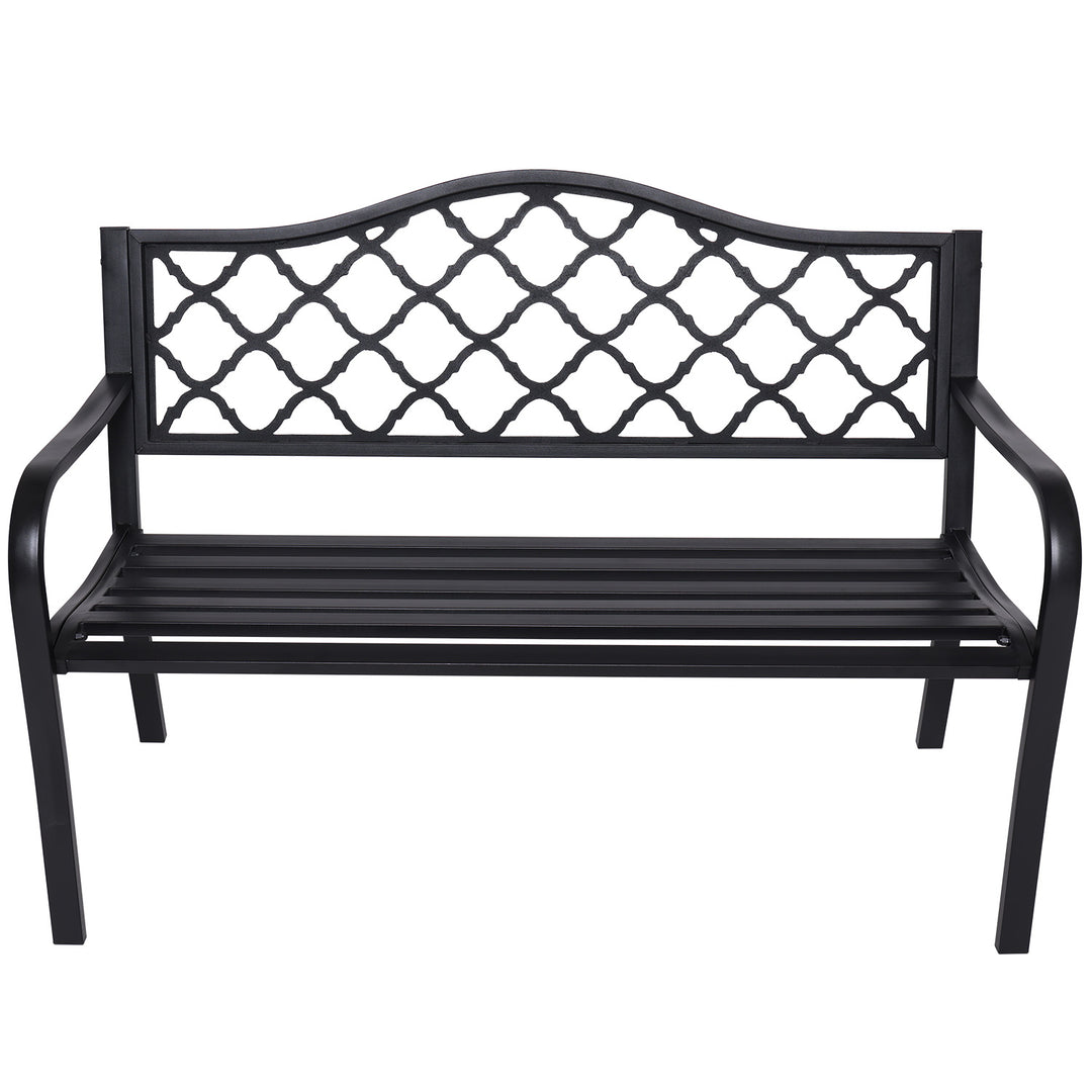 P&F ZennHome Steel Outdoor Garden Bench - Elegant