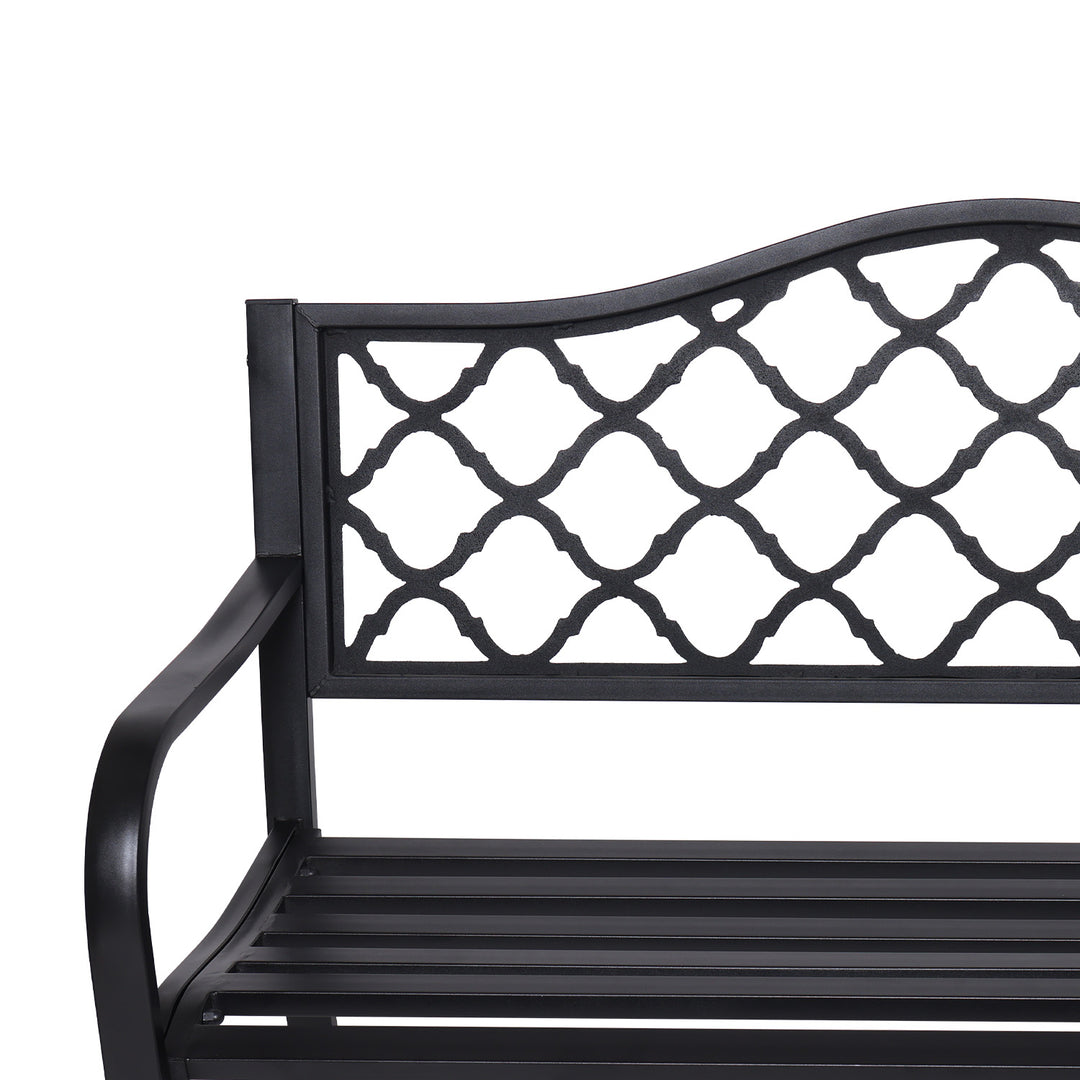 P&F ZennHome Steel Outdoor Garden Bench - Elegant