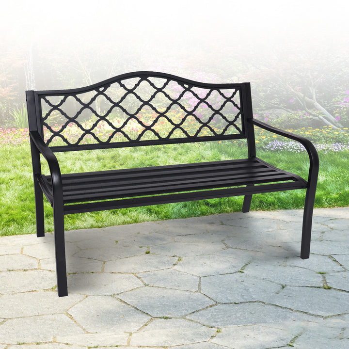 P&F ZennHome Steel Outdoor Garden Bench - Elegant