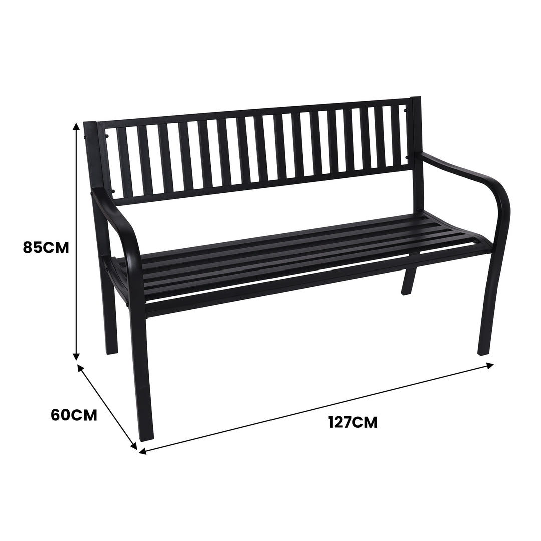 P&F ZennHome Steel Outdoor Garden Bench - Modern