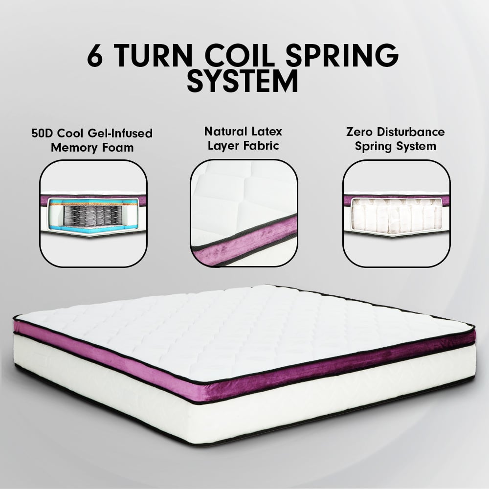 P&F DreamEz King Mattress Visco Cool Gel Infused Memory Foam Euro Top Pocket Spring 30cm